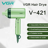 VGR 421 Hair Dryer Adjustable Wind Speed Household Hair Dryer Foldable Negative Ion Dryer Hair Salon Overheating Protection Comb